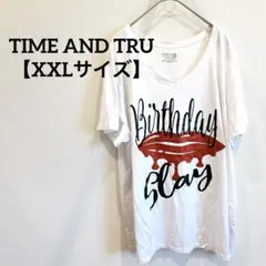 TIME AND TRU 【XXL】 ホワイト Tシャツ トップス 白 大きめ