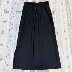 V334/美品 Theory ロングフレアスカート シルク リブウエスト P 黒 V334/美品 Theory ロングフレアスカート シルク リブウエスト P 黒