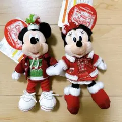 ミッキー ミニー ぬいぐるみ　バッジ クリスマス 2016 ぬいば