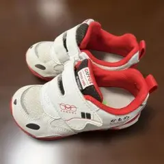 キャロット かもめ スニーカー ホワイト レッド 15.5cm