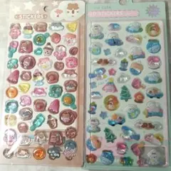 2枚セット　ハムスター　わんこ　ぷっくりシール　3Dシール　うるちゅるシール