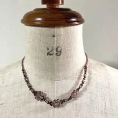 ビーズ　ネックレス　ヴィンテージ　パープル