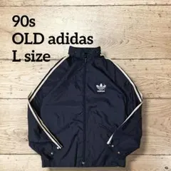 90sヴィンテージadidasナイロンジャケットトレフォイル3ラインネイビー
