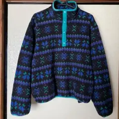 80年代　L.L.bean エルエルビーン　フリースジャケット　総柄　M