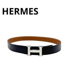 【大人気】エルメス Hベルト 70 リバーシブル ブラック シルバー金具 M64 HERMES - 【大人気】エルメス Hベルト 70 リバーシブル ブラック