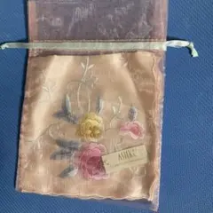 ASILK 花柄刺繍 シルクハンカチ