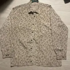 長袖シャツ　古着　ヴィンテージ　ベージュ