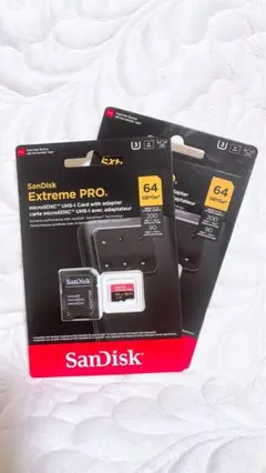 SanDisk Extreme PRO 64GB microSDカード 2枚