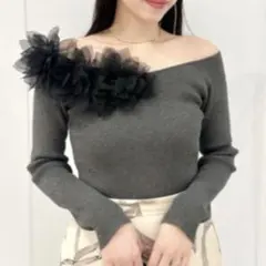 モチーフニットプルオーバー