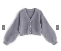 パールボタンシャギーニットカーディガン[kz118]