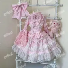【韓嬢】ゴスロリ・ロリータドレス　森ガール 甘ロリ ロリィタJSK ピンク　姫様