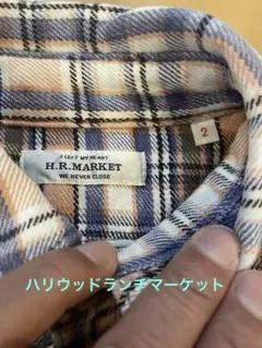 厚手 ハリウッドランチマーケット チェック柄 長袖ネルシャツ サイズ2