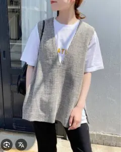 Spick and Span リネンツイードベスト　ブラック