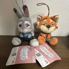 新品むにゃすや　ディズニー　ズートピア　2個セット　ぬいぐるみ　マスコット