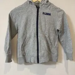 X-LARGE ☆グレー フード付きパーカー☆120cm