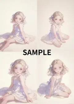 2175ラベンダーワンピース４種ステッカー