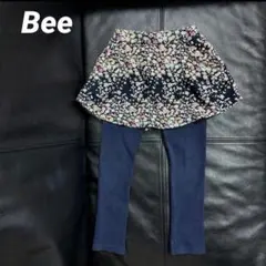 美品　花柄スカンツ　スカート付き レギンス　110　紺　ビーデビー　かわいい