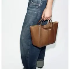 【未使用】ZARA ／ザラ　ステッチミニシティバッグ