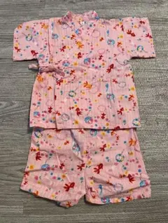 ピンク 甚平 金魚 花柄 90サイズ 女の子