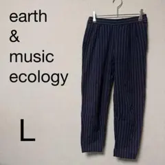 earth & music ecology カジュアルパンツ【L】ストライプ