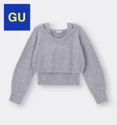 GU 2ピースパフィータッチセーター パープル　351313