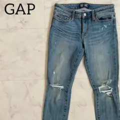 【美品】GAPダメージデニムパンツ メンズ 0/25サイズ ブルー