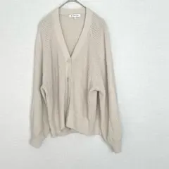 グローバルワークス　 編み込みデザイン 長袖カーディガン　ベージュ　M 美品