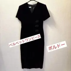 ボルドー　ベルベットワンピース サイズM Talbots