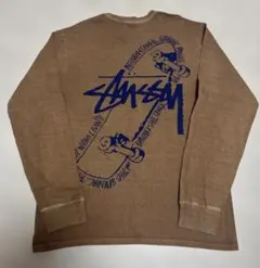 【美品】STUSSY ロンT ブラウン　スケボー　プリントのサムネイル