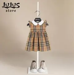 チェック柄ワンピース丸襟フリル袖上品通園面接発表会べべファミリアミキハウス好き