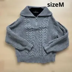 重ね着風 ケーブルニット