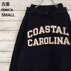古着 チャンピオン パーカー コースタル キャロライナ大学 カレッジ 紺 S