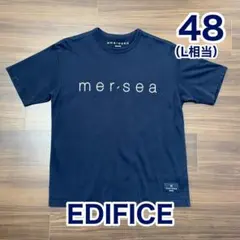 EDIFICE エディフィス mersea 半袖Tシャツ ネイビー 48 日本製