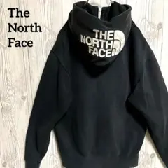 ノースフェイス フルジップ パーカー スウェット ブラック黒　M　フードロゴ