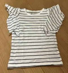 GLOBAL WORK ストライプフリルTシャツ 140