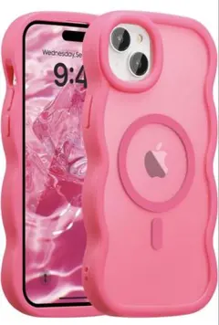 iPhone 15 ケース 透明 TPU ウェーブデザイン