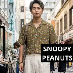 SNOOPY スヌーピー PEANUTS GU 総柄 半袖シャツ 人気柄