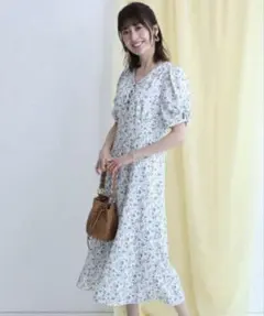 Apuweiser-riche 花柄 マーメイド ワンピース S ウォッシャブル