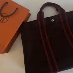 【美品!】HERMES フールトゥ トートバッグ ダークブラウンのサムネイル