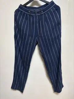ABAHOUSE ネイビー ストライプパンツ 44サイズ　イージーパンツ