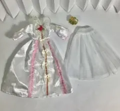 リトルファクトリー　リカちゃんキャッスル　ホワイトドレスとティアラ、パニエセット