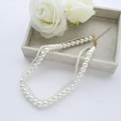2連 パール ネックレス 結婚式 お呼ばれ お出かけ