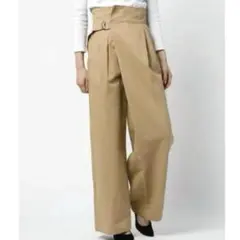 CLANE クラネ アシンメトリーワークパンツ　ラップ　ワイド ベージュ チノのサムネイル