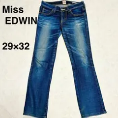 【即日発送】Miss EDWIN ダークブルー フレアデニムパンツ　エドウィン