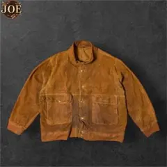 【雰囲気抜群】90sスエードレザージャケット短丈XL ボロ系 ヴィンテージ 古着