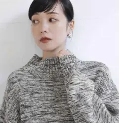 ガーターハイネックプルオーバー　グレー