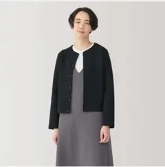 無印良品　二重編みスウェットカーディガン婦人　S 黒 ブラック　美品！