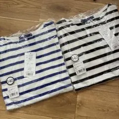 新品　OMNES 長袖　ボーダーTシャツ　140 ブルー　ブラックのサムネイル