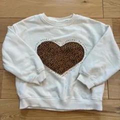 ZARA ハート型レオパード柄トレーナー 110センチ