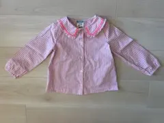 Jacadi 長袖ブラウス ピンクストライプ 4A 104cm